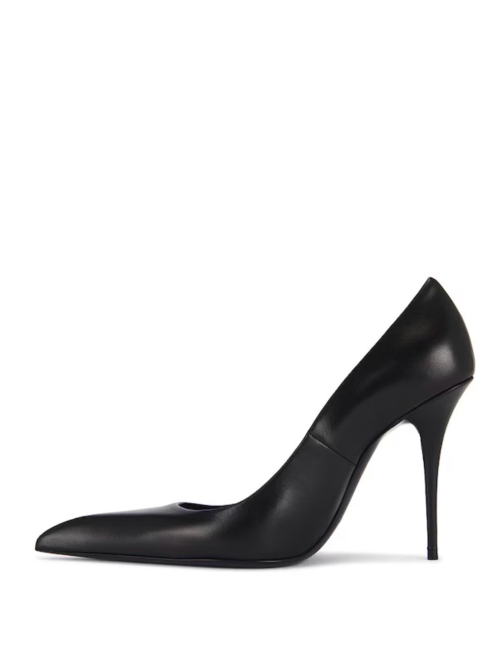 Saint Laurent Black Pointed Leather Pumps - Picture 6 of 7